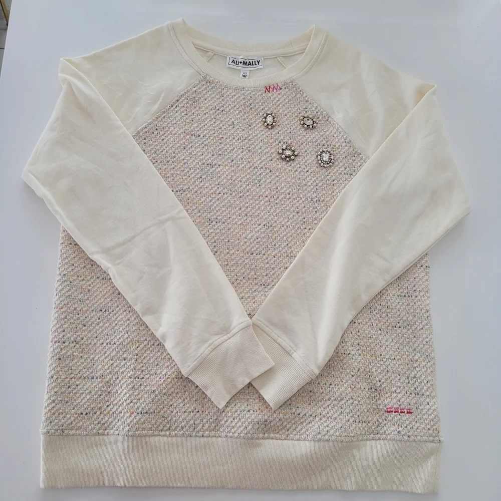 Ali + Mally x Peace Love World Embellished Sweatshirt